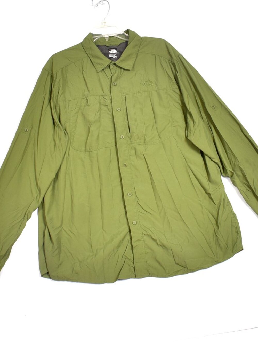 The North Face Men's XL Green Fishing Shirt Long Sleeve Vented Performance Outdo